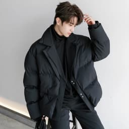 2026 Winter Fashion Solid Color Warm Parkas Men New Loose Cotton-padded Jackets Male Short Fake Two Piece Casual Coats C970