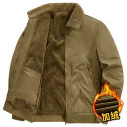 Men Fleece Lined Bomber Jacket Men Loose Thick Warm New Coat Men Plus Size Reversible Fur Collar Cotton Outwear Autumn Parkas