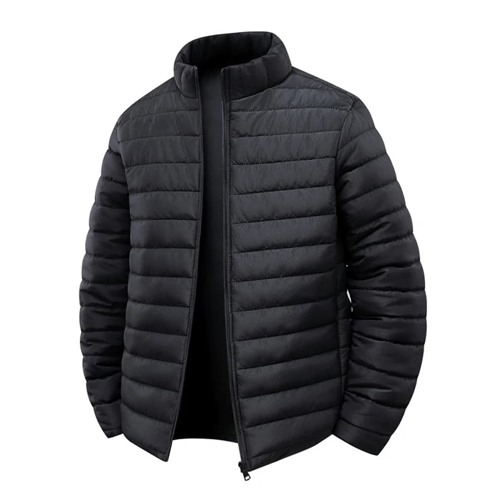 Winter Mens Lightweight Warm Cargo Parkas Coats Men Stand Collar Windbreaker Coats Classic Men Thermal Windbreaker Padded Jacket