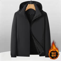 Winter New Mens Parkas Detachable Hood Windproof Parkas Quality Mens Solid Color Minimalist Design Loose Thickened Casual Parkas