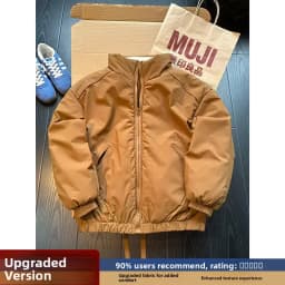 Warmth And Style: Thickened Pilot Cotton Jacket Men's Winter Coat Stand Collar Casual Wear Youth Fashion Warmth Outerwear