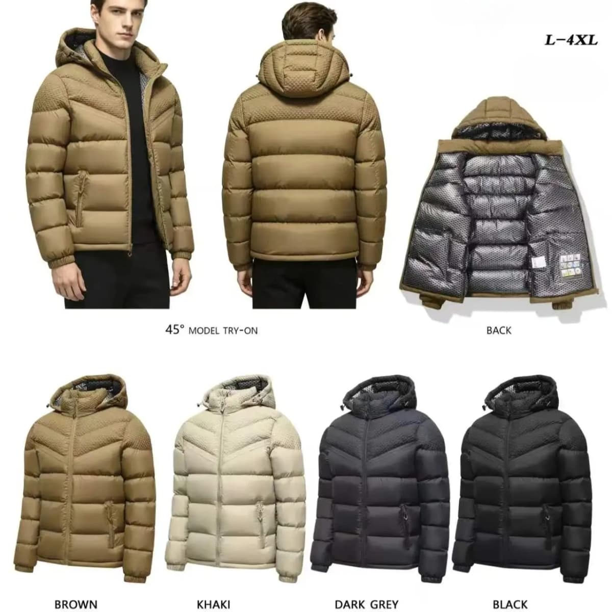 Graphene Self-heating Puffer Jackets Men Winter Thick Windproof Hooded Padded Jacket High Quality Ultralight Down Parka Coat Man