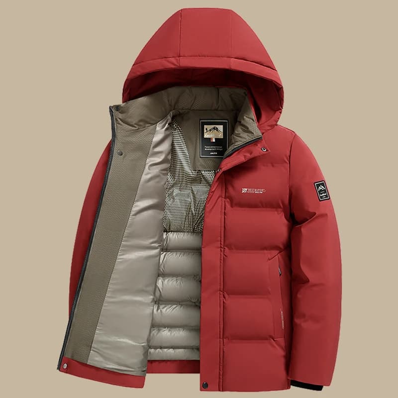 2026 Men Middle Aged Casual Jacket Hooded Thickened Padded Winter Warm Dad Business Coat Outerwear Jacket