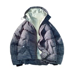Hip-hop Winter Men Coat New Casual Thick Warm Women Parka Coat Streetwear Loose Hooded Grid Couple Coat