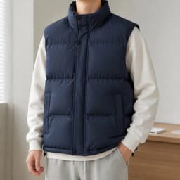 Men' Sleeveless Vest Jackets Winter Fashion Male Cotton-Padded Vest Coats Men Stand Collar Windproof Vest Winter Waistcoats