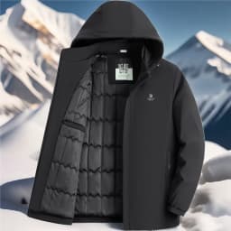 Men Loose Hooded Parkas Men Thick Warm Cotton Coat Men Winter Thermal Parkas Middle Aged Male Outerwear Snow Camping Outerwear