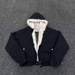 Men Hooded Fur Collar Winter Parkas Men American Street Style Short Length Parkas Men Fashion Casual Plus Velvet Cotton Jackets