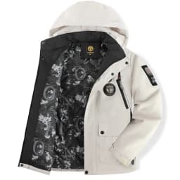 High-End Men's Winter Hooded down Jacket Windproof Warm Thick White Duck down Outdoor Top for Cold Weather