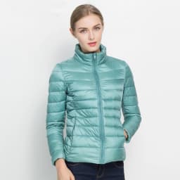Johnature 2026 New Women Coat Autumn Winter White Duck Down Jacket Solid Colors Warm Slim Zipper Fashion Light Down Coat