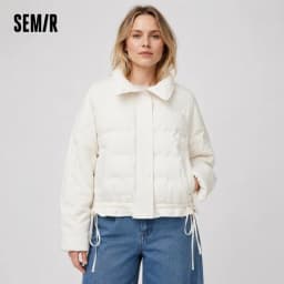 Semir Down Jacket Women Winter Lace Trim 90% Down Fill Windproof Oversize Lightweight 2026 New Sweet Cool Niche Top
