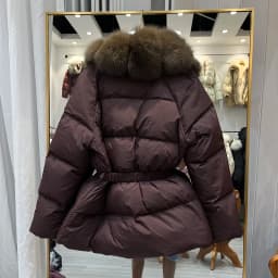 Ladies Luxury Fur Collar down Jacket Winter Warm Slim Fit Fashionable Mid-Length Coat Korean Style Straight Cut Long Sleeve