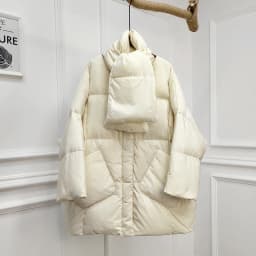 Women White Duck Down Coat 2026 Winter New Fashion Female Scarf OverSize Jackets Round Neck Loose Thicken Parkas Warm Outwear