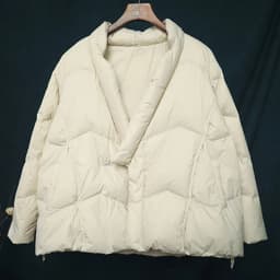 Schinteon Women Japanese Style Jacket Over Size White Duck Down Coat Loose Warm Autumn Winter Casual Outwear Top Quality