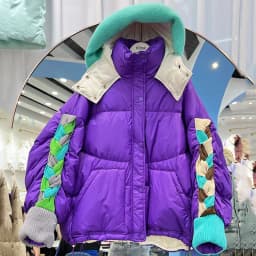 Womens Clothing Winter Female Short Down Jacket Hooded Patchwork Korean Fashion Duck Down Coat Short Jacket Parka Feather Woman