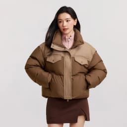 Semir Down Jacket Women Waterproof Patchwork Oversize Stand Collar 2026 Winter New Trendy Coat