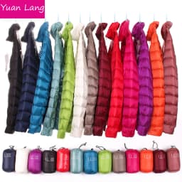 Women White Duck Down Jacket Winter Fall Female Ultra Light Down Jackets Slim Solid Long Sleeve Parkas Candy Color Zip Coat
