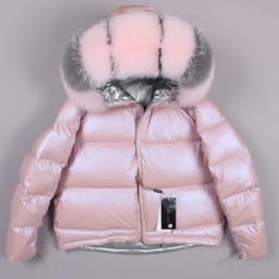 Maomaokong Winter Jacket Women Real Fur Coat Parkas Duck Down Lining Coat Real Raccoon Fur Collar Warm Black Streetwear
