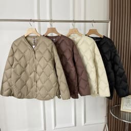 Janveny 2025 New Autumn Winter Ultra Light Collarless Soft Puffer Jacket Women Casual Loose Single Breasted 90% Duck Down Coat