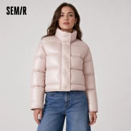 Semir Down Jacket Women Winter Puffer Down Fill Goose Down Waterproof Oil-proof Stain-proof 2026 New Stand Collar Coat Women