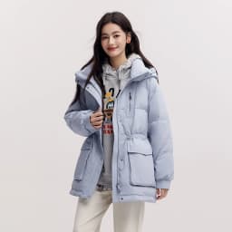 Semir Mid-Length Down Jacket Women Hooded Loose Fit Waist 2026 New Winter korean popular women's clothes