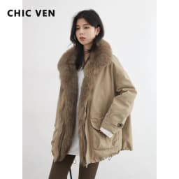 CHIC VEN Fashion Women Down Coats New Loose Casual 90 Goose Down Jacket Female Warm Parka Coat Autumn Winter 2025