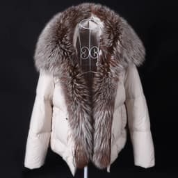 2026 MAOMAOKONG White Duck Down Jacket Winter Women Warm Loose Coat Natural Real Fox Fur Collar Thick Luxury Outerwear Parkas
