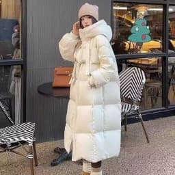 New Thiened Long Over-Knee down Cotton Jaet Women's Korean Loose Bread Sle Winter Cotton Coat Outerwear Warmth