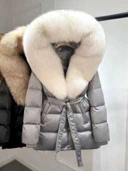 Janveny Luxury Large Natural Silver Fox Fur Hooded 2026 Winter 90% Goose Down Jacket Women Thick Warm Female Parkas Waterproof