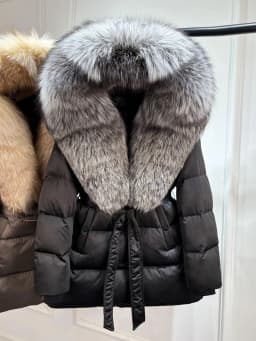 Janveny Luxury Large Natural Silver Fox Fur Hooded 2026 Winter 90% Goose Down Jacket Women Thick Warm Female Parkas Waterproof