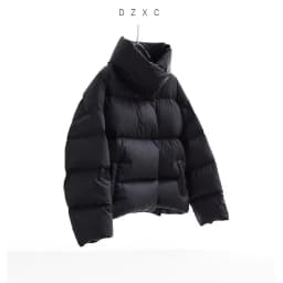 Goose down 160G~Magnetic Buckle Winter New Style Black Short down Jacket for Women, Lightweight Thick Coat for Petite Sizes