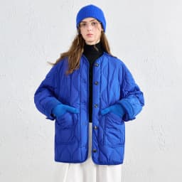 TOYOUTH Women Down Jacket 2026 Winter New Arrival Lightweight Loose Crew Neck Corduroy Spliced Outerwear