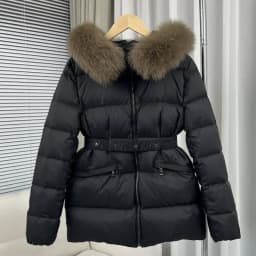 High Quality White Duck down Puffer Jacket Thick Short Style Fur Collar Warm Commute Style Women's Winter Coat