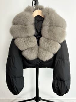 Janveny Real Fur Coat Women Luxury 2026 Winter 90% White Duck Down Jacket Super Big Natural Fox Fur Collar Female Puffer Parkas