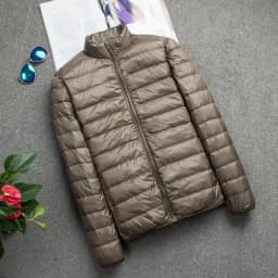 Men's Lightweight down Cotton Jacket Autumn Winter Stand Collar Short Style Warm Casual Elderly Portable Outerwear