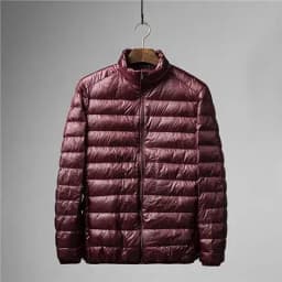 Men's Lightweight down Cotton Jacket Autumn Winter Stand Collar Short Style Warm Casual Elderly Portable Outerwear