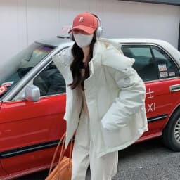 Loose Women's down Cotton Jacket Korean Style Bread Coat Thickened Long Sleeve Zipper Closure Color Winter Outerwear