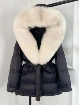 Janveny Large Real Fox Fur Collar Hooded 2025 New Winter Puffer Jacket Women Thick Warm Duck Down Coat Female Parkas Outwear