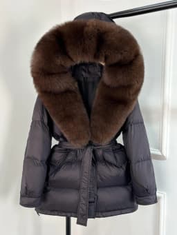 Janveny Large Real Fox Fur Collar Hooded 2025 New Winter Puffer Jacket Women Thick Warm Duck Down Coat Female Parkas Outwear