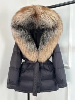 Janveny Large Real Fox Fur Collar Hooded 2025 New Winter Puffer Jacket Women Thick Warm Duck Down Coat Female Parkas Outwear
