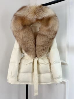 Janveny Large Real Fox Fur Collar Hooded 2025 New Winter Puffer Jacket Women Thick Warm Duck Down Coat Female Parkas Outwear