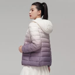 Woman Winter Hooded Coat 90% Duck Down Filled New Fashion Gradient Jacket Ultra Light Autumn Warm Parkas Windbreaker