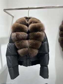 Fashionable Short Fur Collar Duffel Coat Women's High Waist Elegant Outerwear Korean Style Straight Cut Long Sleeve