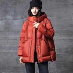 Janveny Women's Winter 90% Duck Down Jacket Hooded Autumn Thick Warm Puffer Coat Windbreasker A-lined Female Fashion Parkas