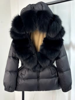 Lagabogy 2025 New Winter Women Big Real Fox Fur Collar 90%White Duck Down Coat Female Streetwear Loose Hooded Warm Puffer Jacket