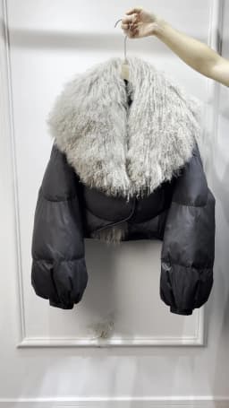 Lagabogy 2025 New Luxury Winter Women Short Puffer Parka Duck Down Waterproof Jacket Female Real Mongolian Sheep Fur Collar Coat