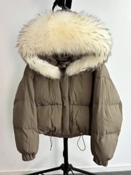 Lagabogy Puffer Jacket Women 2025 Winter Naturally Warm Loose Waterproof Female StreetWear Duck Down Coat Real Raccoon Fur Coat