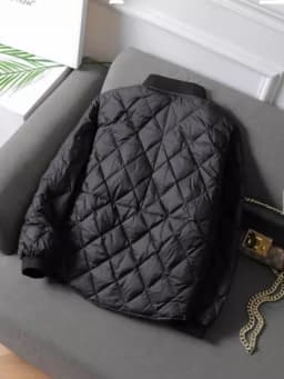 Lightweight Puffer Jacket Women's Short Cotton Jacket Lightweight Diamond Loose Baseball Style Slimming Autumn Winter Coat