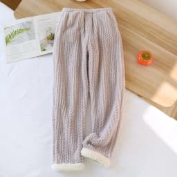 2026 Autumn/Winter New Women's Sleeping Pants With Velvet And Thickened Flannel Pants For Warm Home Sleeping Pants Ladies