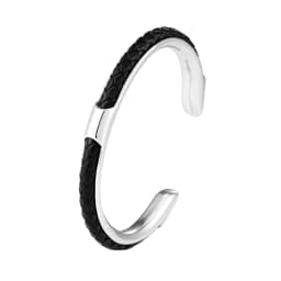 MKENDN Classic Men Stainless Steel Woven Leather Cuff Bracelet Bangles Fashion Minimalist Jewelry Pulseras Lovers' Gift
