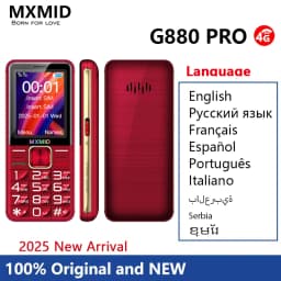 MXMID G880 PRO 2.4 Inch 4G Feature Phones Flashlight Big Button 6800mAh Long Time Standby Cheap Mobile Phone Cell Phone On Sale